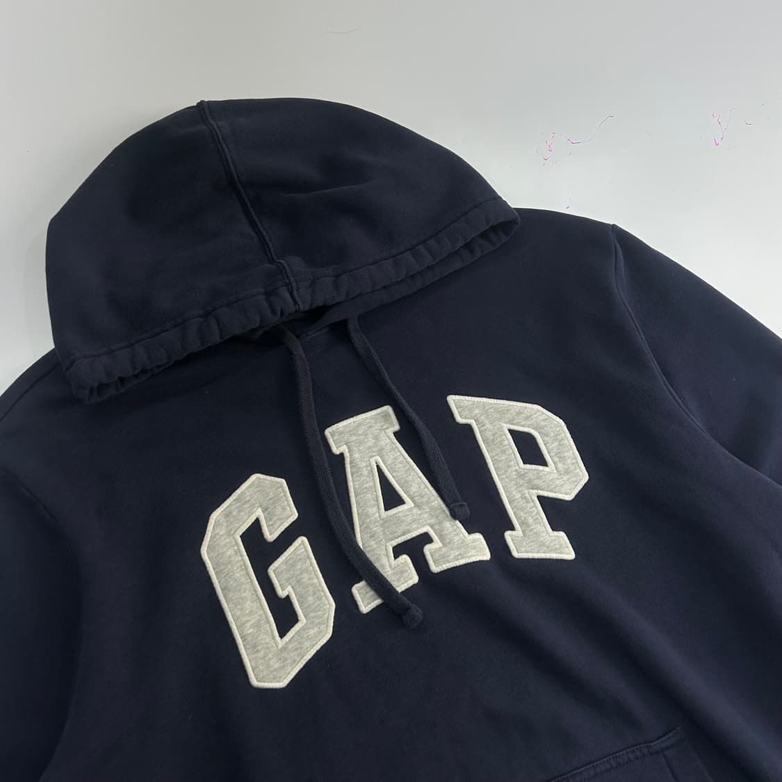 Gap 갭 그레이 로고 네이비 후드티 상품이미지4