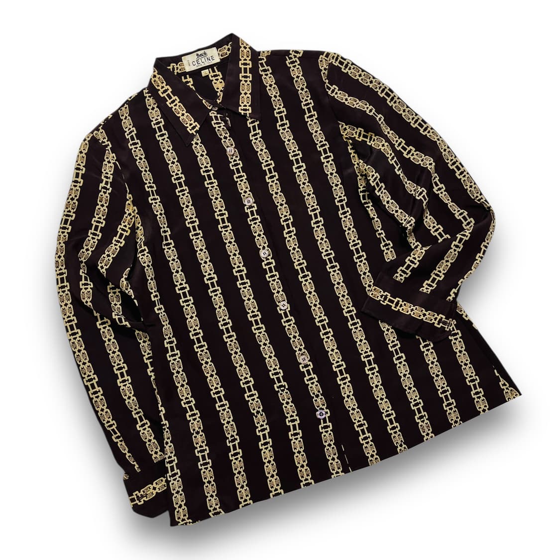 셀린느 90s 구형 모노그램 체인 실크 셔츠 상품이미지1