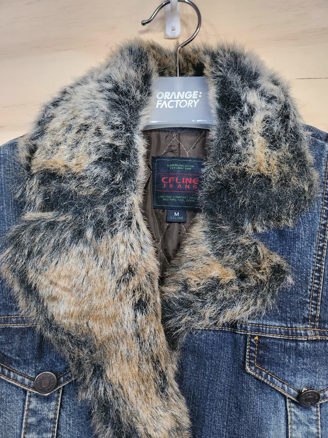 501) 여성 인조퍼 포인트 데님자켓 상품이미지3