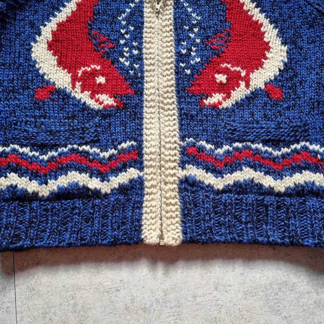 60s Cowichan Cardigan 'Salmon' L sz 상품이미지3