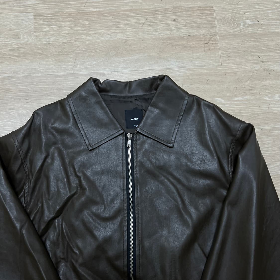 알파 레더 라이더 집업 가죽자켓 [다크 브라운] M/95 상품이미지2