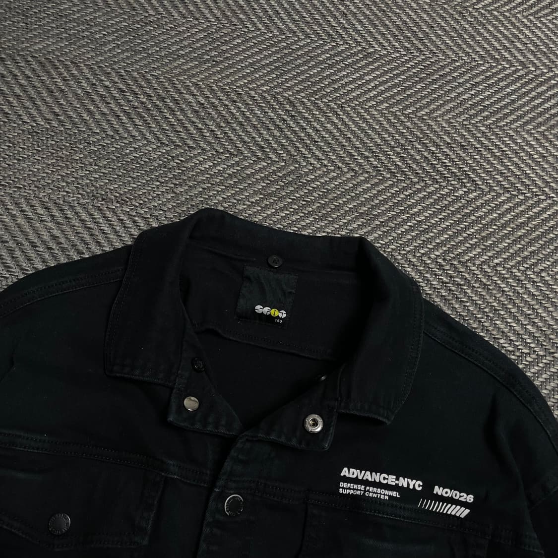 빈티지 빅로고 박시핏 워크 데님 자켓 블랙o 5341 상품이미지4