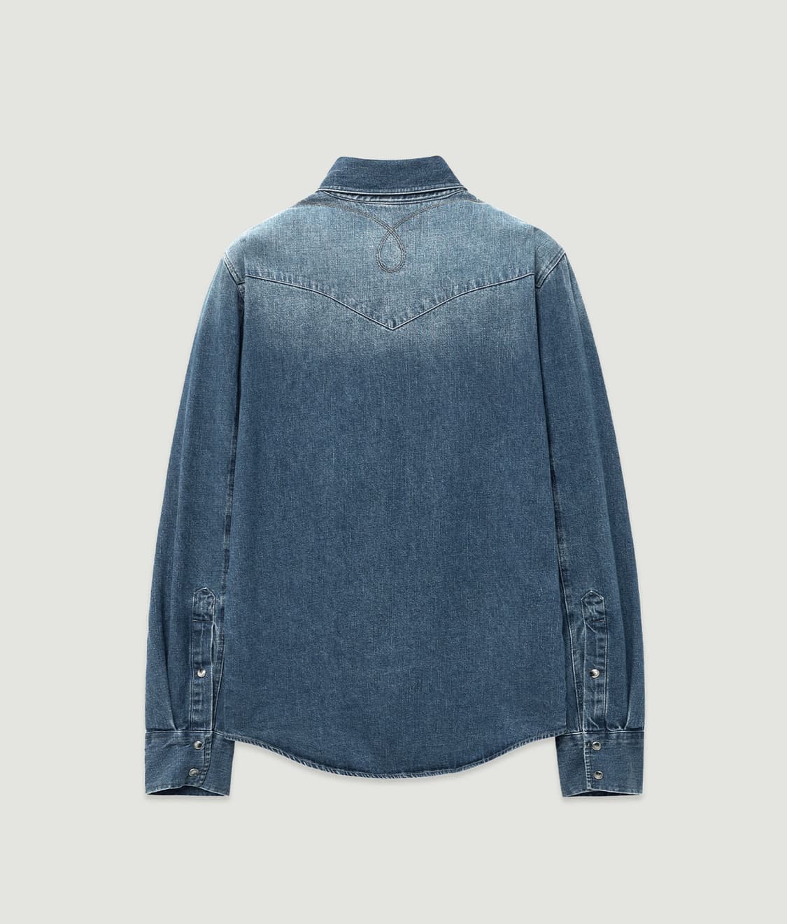 엘무드 배드가이 데님 웨스턴 셔츠 워시드 블루 44 상품이미지3