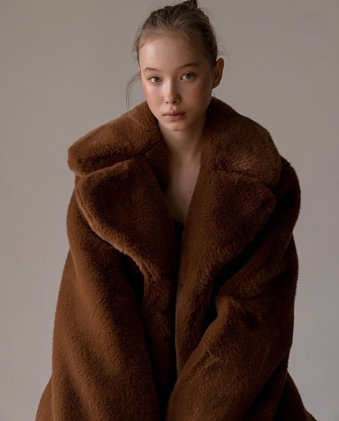 블루민 브라운 에코 퍼자켓 퍼코트 상품이미지1