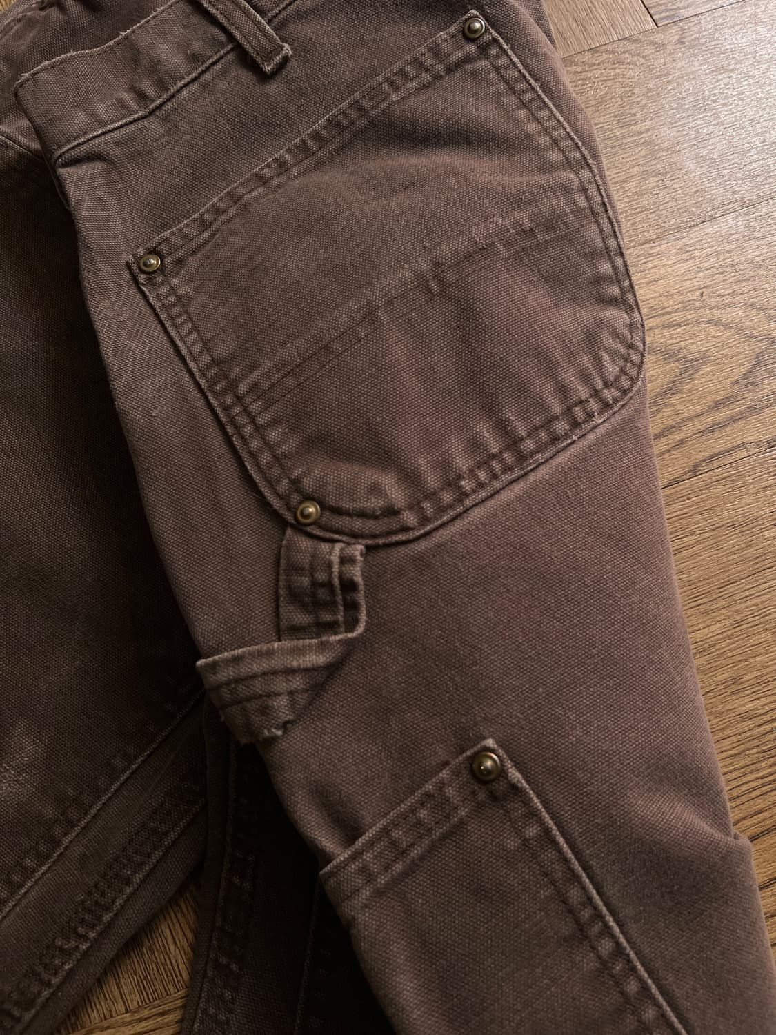 [32]칼하트 USA 덩가리핏 다크브라운 더블니 워크 팬츠 상품이미지7