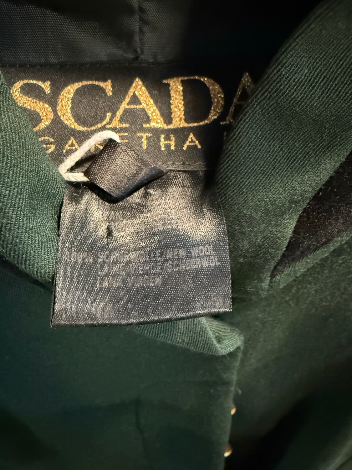 에스카다 ESCADA 벨벳 트리밍 골드버튼 롱 자켓 딥그린 34 상품이미지7