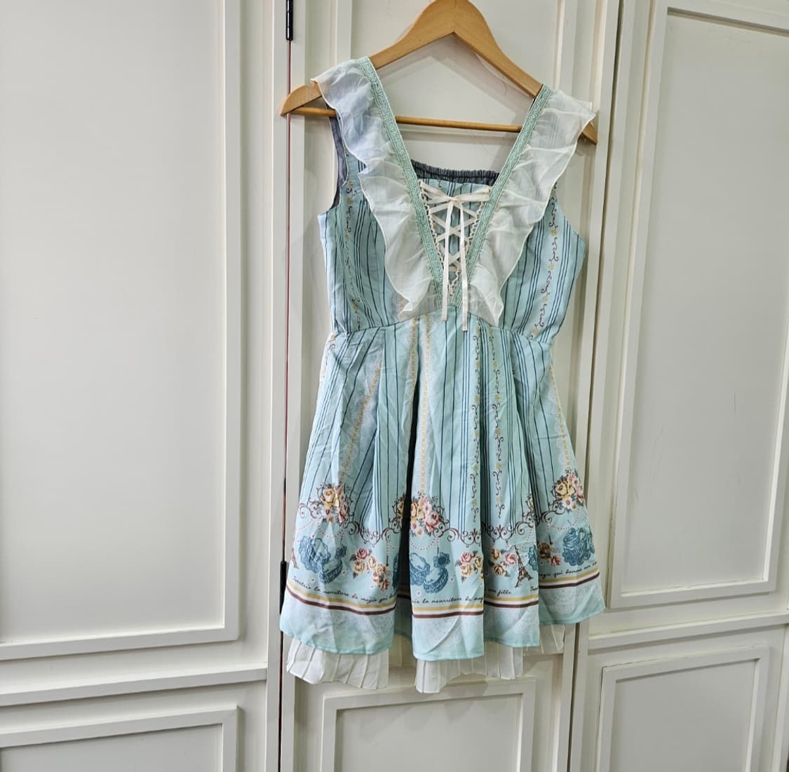 엑시즈팜(axes femme) 민트 플로럴 코르셋 원피스 상품이미지1