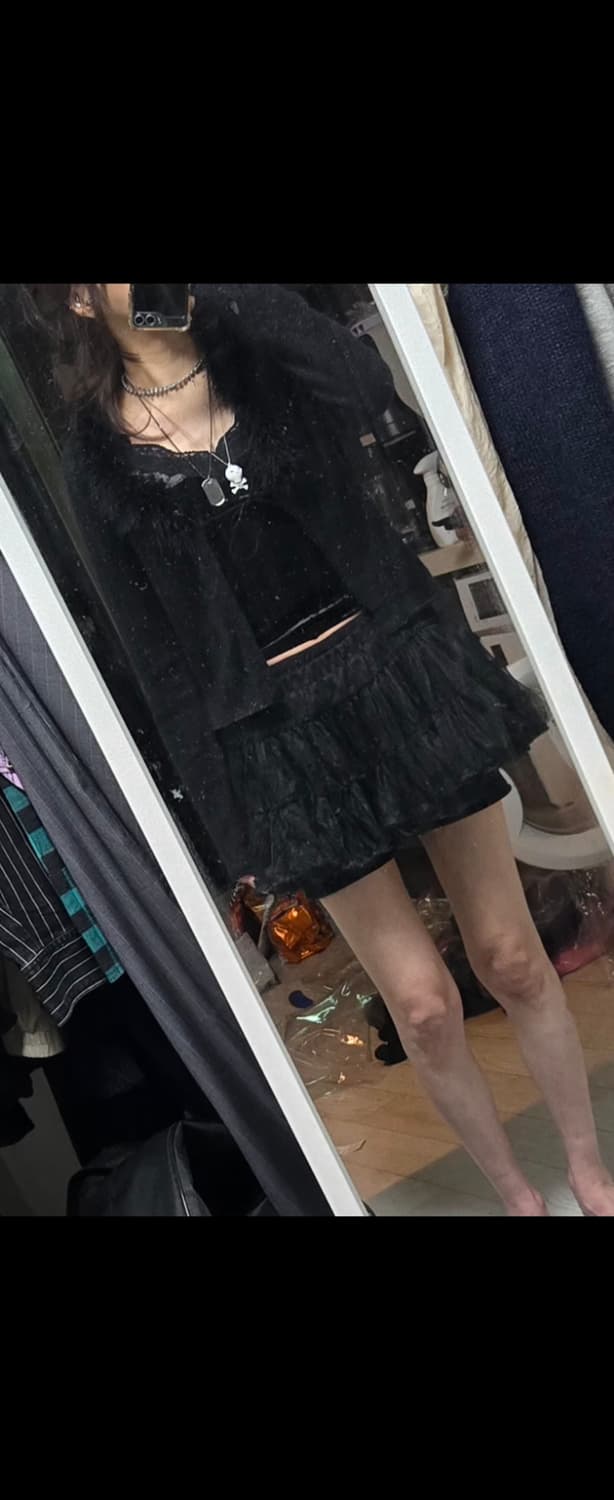 와걸 퍼가디건 스커트셋트 상품이미지2