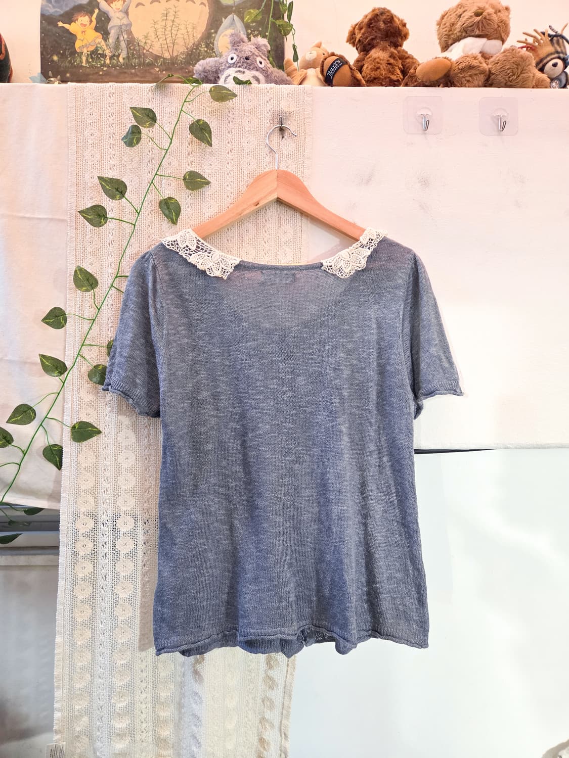 sm2 뜨개 카라 반팔 가디건 상품이미지4