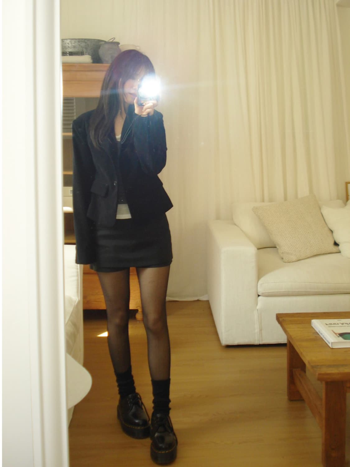 아워캐비넷 스커트 팬츠 bitter skirt pants 블랙 M 상품이미지1