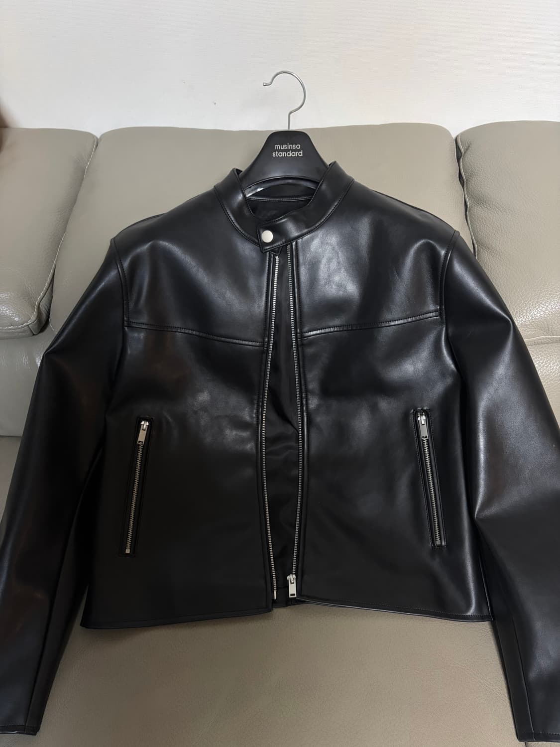 무신사 스탠다드 레더 레이서 자켓 상품이미지4