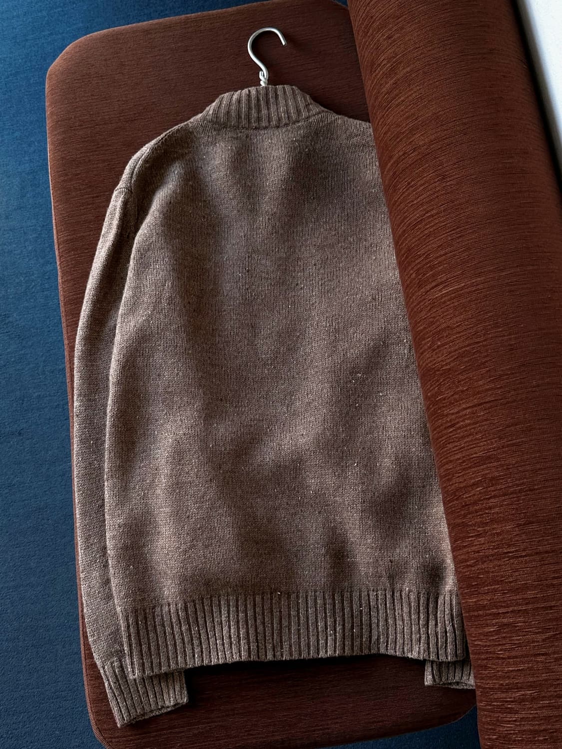 Wool blend zip design knit jacket 상품이미지5