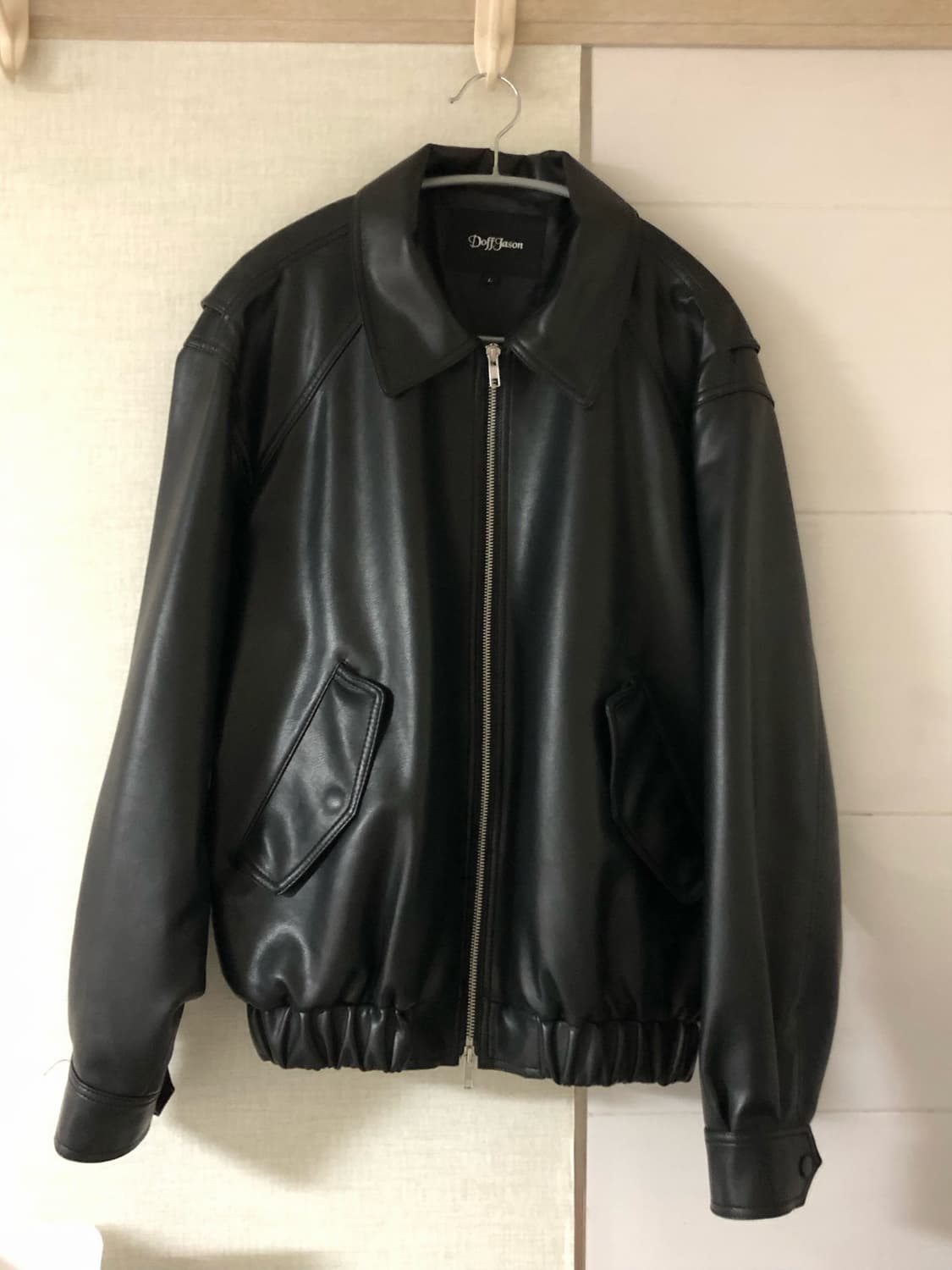 도프제이슨 오버핏 비건레더 보머 자켓 상품이미지2