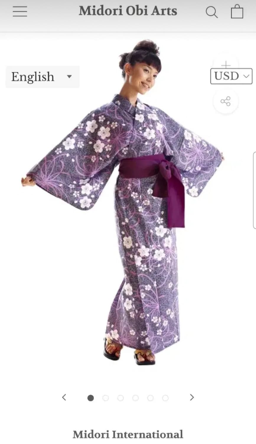 코튼 100% 일본유명 브랜드 유카타 midori obi arts 상품이미지3