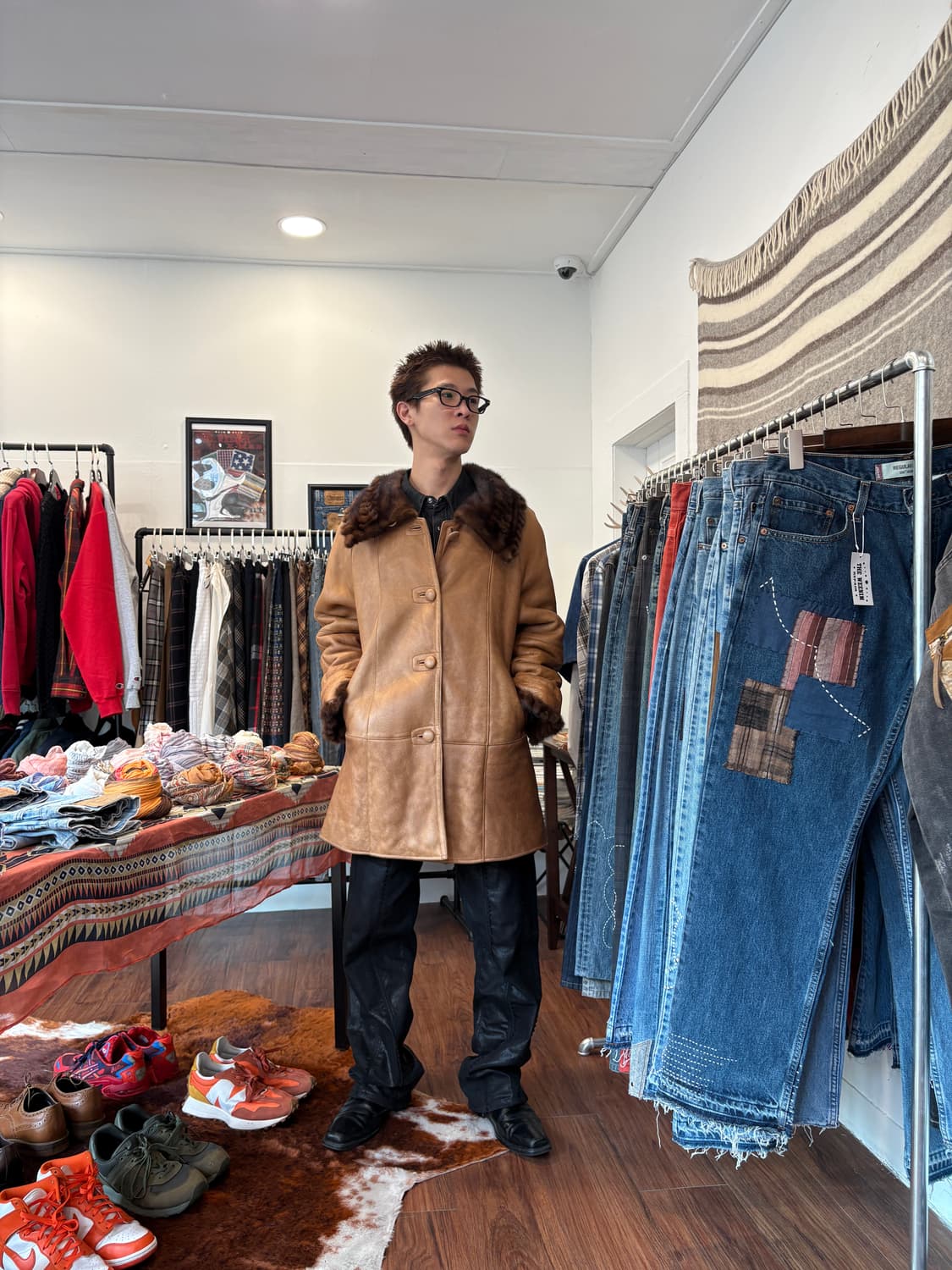 Vintage 양털 100% 밍크 가죽자켓 상품이미지1