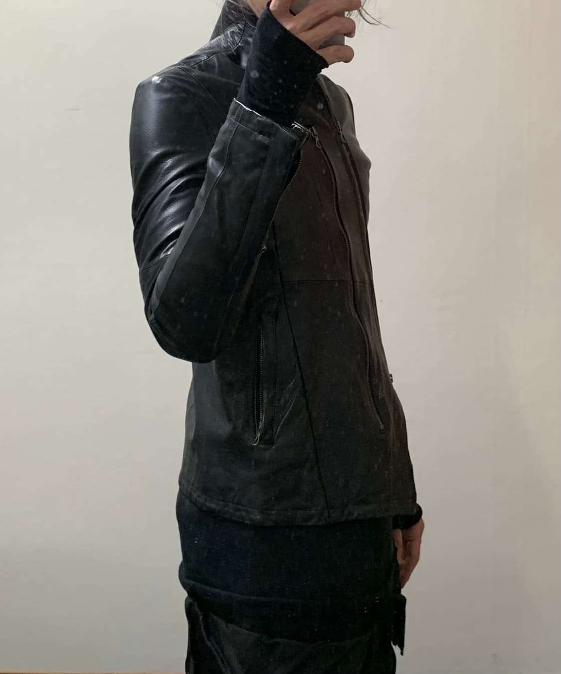 Julius 16fw 슬래쉬 하이넥 레더자켓 상품이미지10