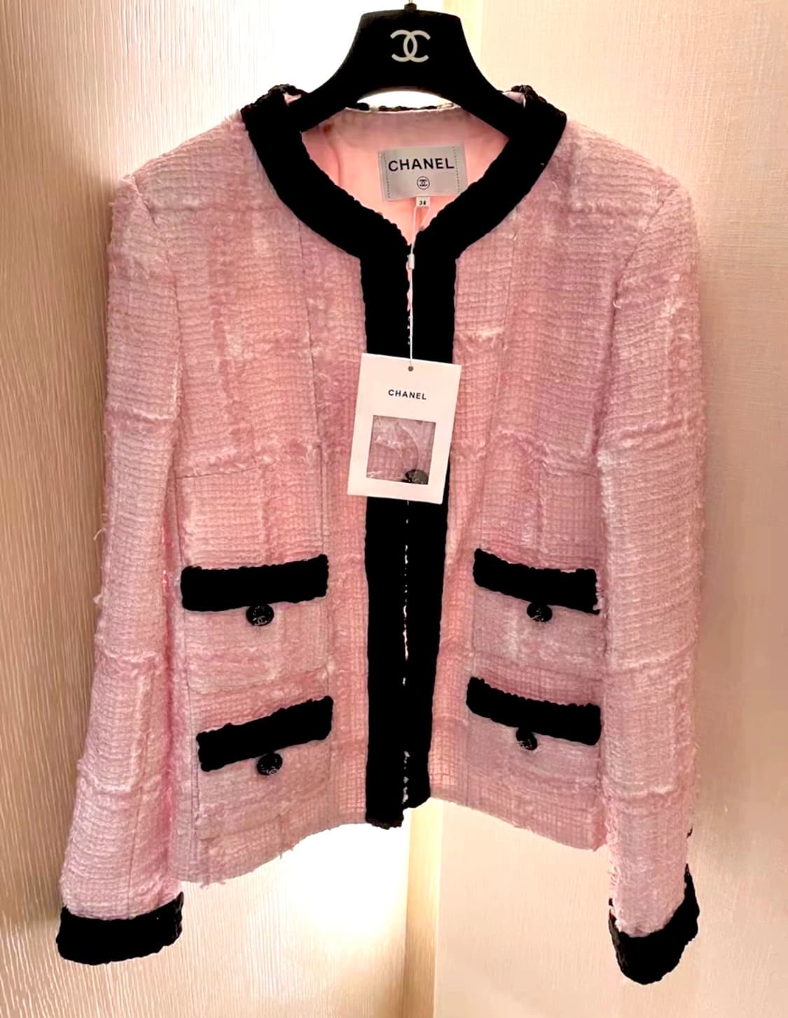 샤넬 트위드 자켓 핑크(제니착용) 상품이미지1