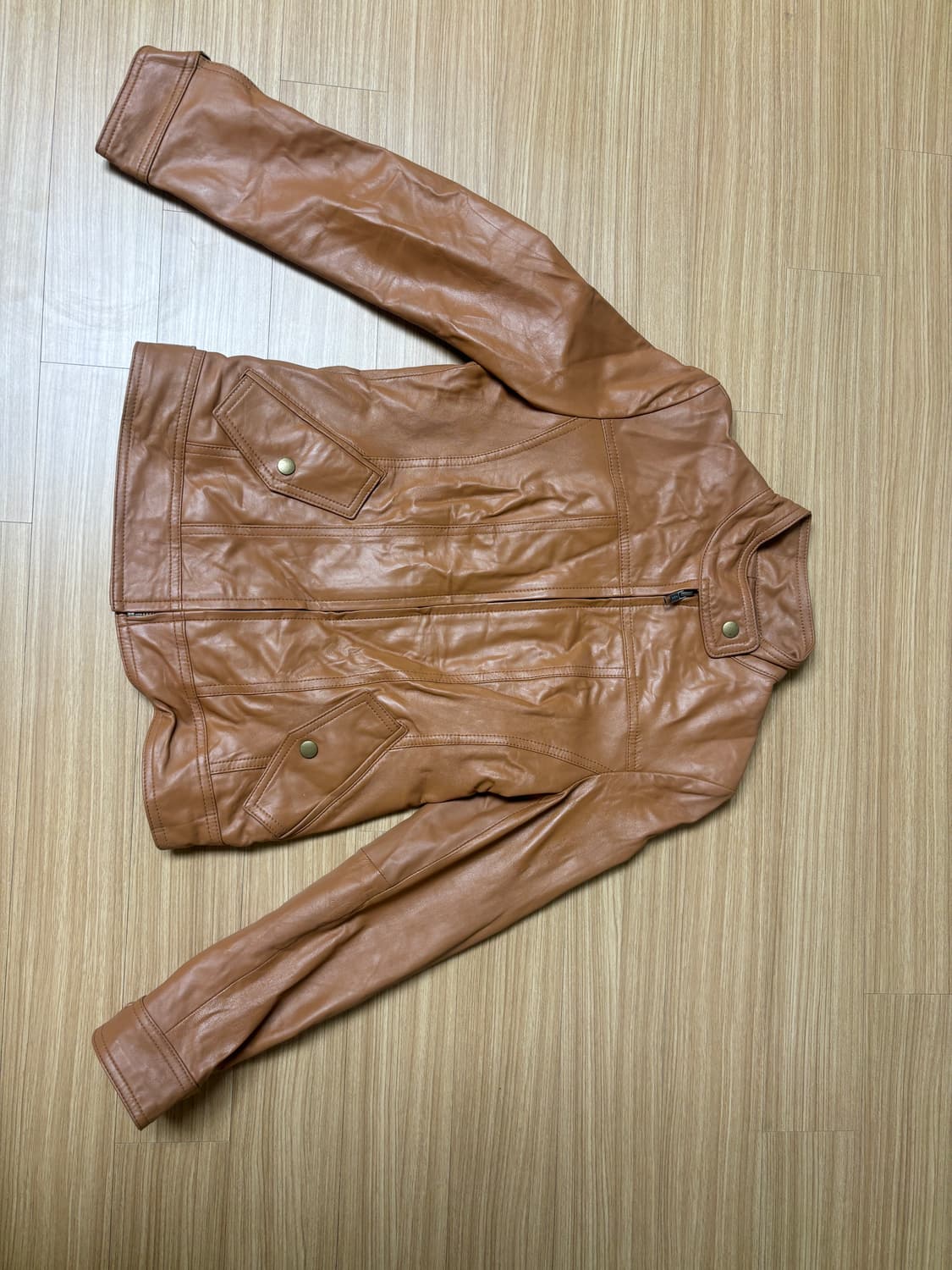 Mujent 램스킨 브라운 레더자켓 상품이미지5