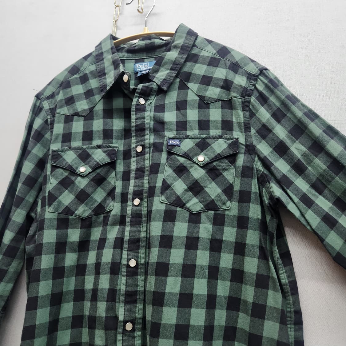 폴로랄프로렌 로고 웨스턴 체크셔츠 M 상품이미지3