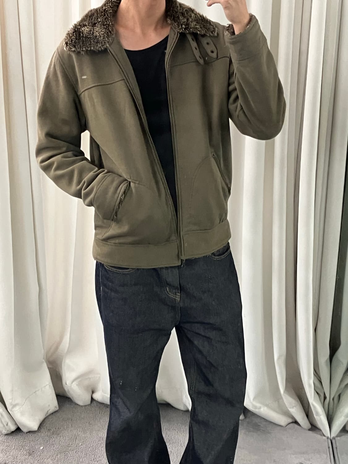 울리치 카키 코튼 퍼 자켓 L 상품이미지7