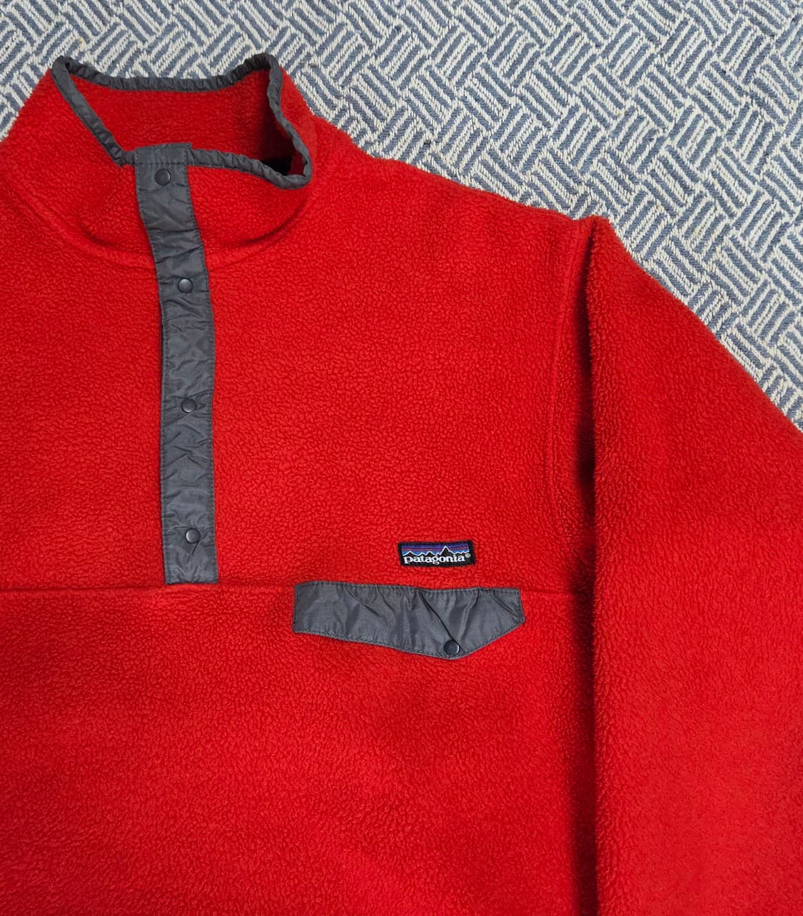 (L)파타고니아 Usa 레드/그레이 신칠라 플리스 후리스 상품이미지3