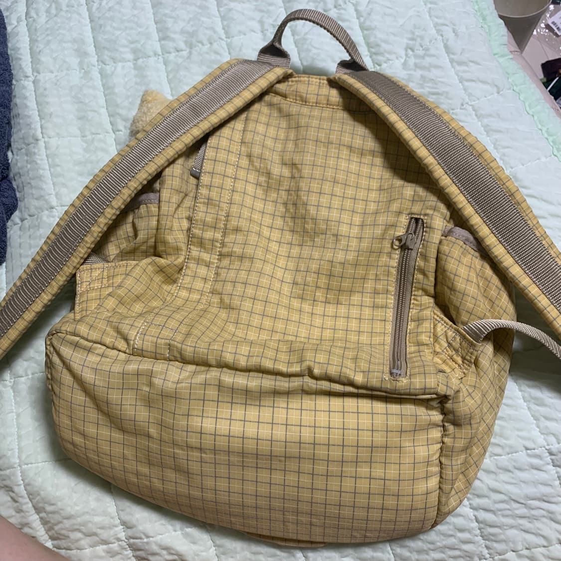 키링 X) 베네통 푸딩 체크 백팩 모리걸 하구미 빈티지 상품이미지2
