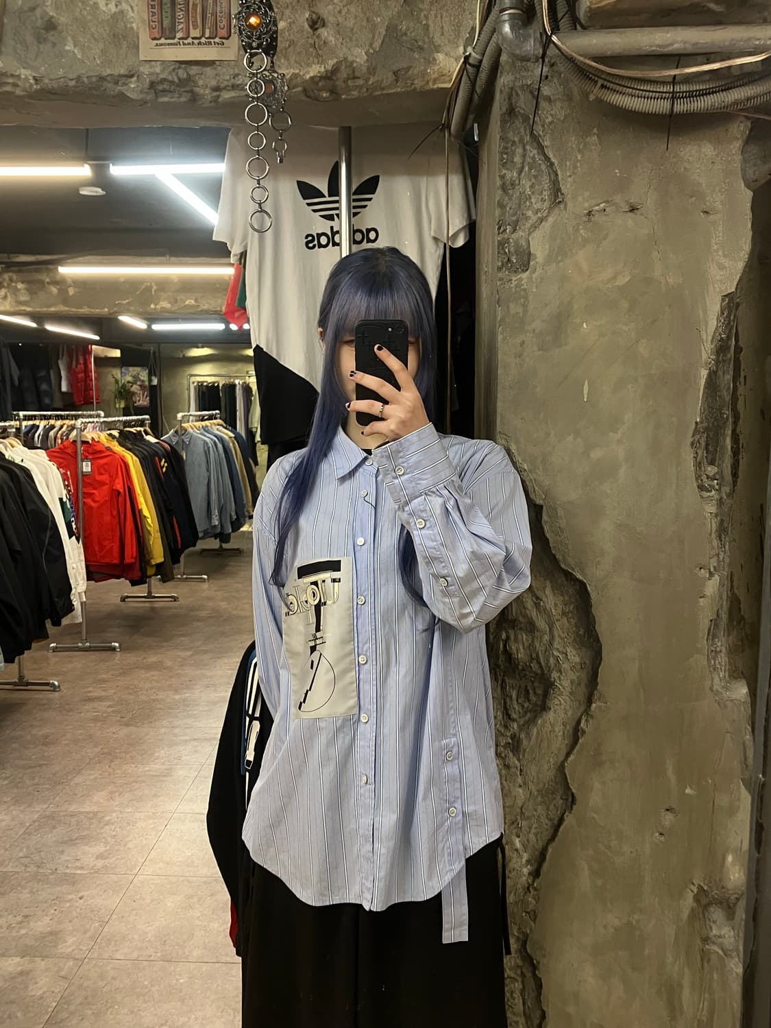 솔리드옴므 스트라이프 셔츠 블루 105 #csz2279 상품이미지2