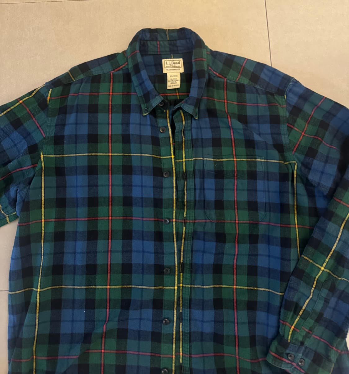 빈티지 L.L.Bean 헤비 플레이드 셔츠 XL 상품이미지3