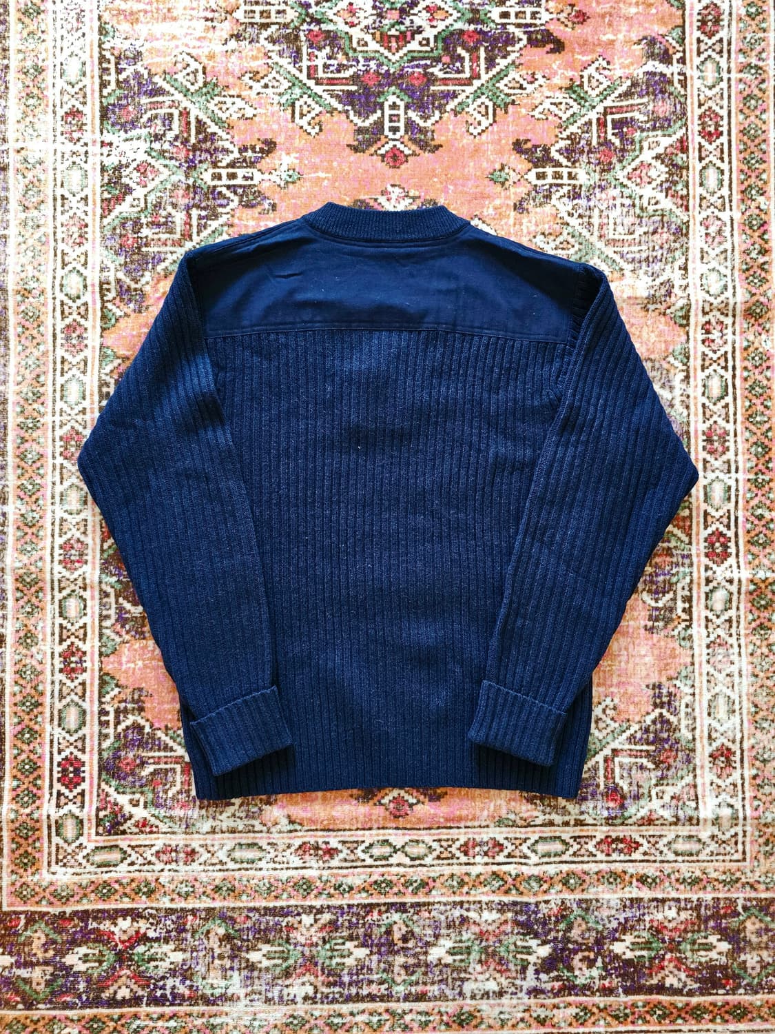 90s LL Bean 코만도 헨리넥 니트 네이비 (L) 상품이미지2