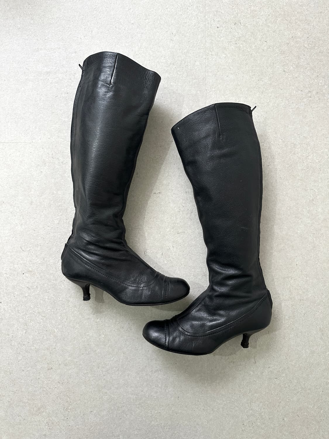 랑방 발레코어 키튼힐 레더 롱부츠 상품이미지5