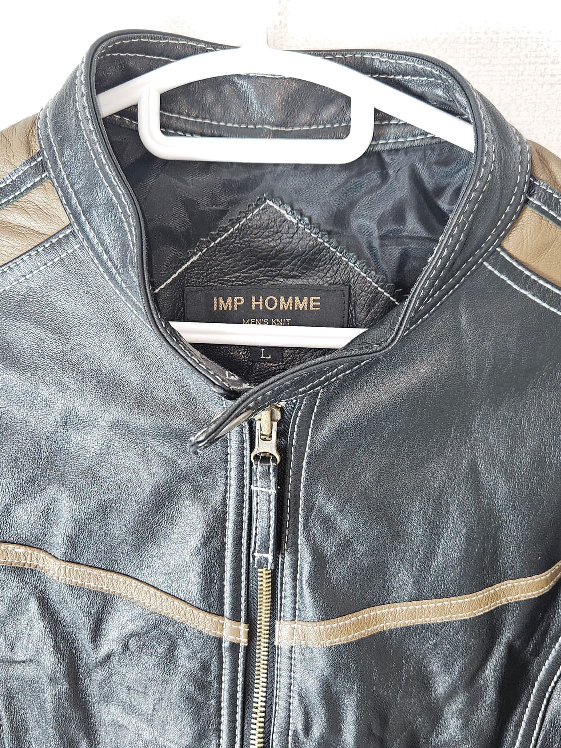 IMP옴므 산양가죽 레더자켓 가죽자켓 사이드라인 차이나넥 95 상품이미지3