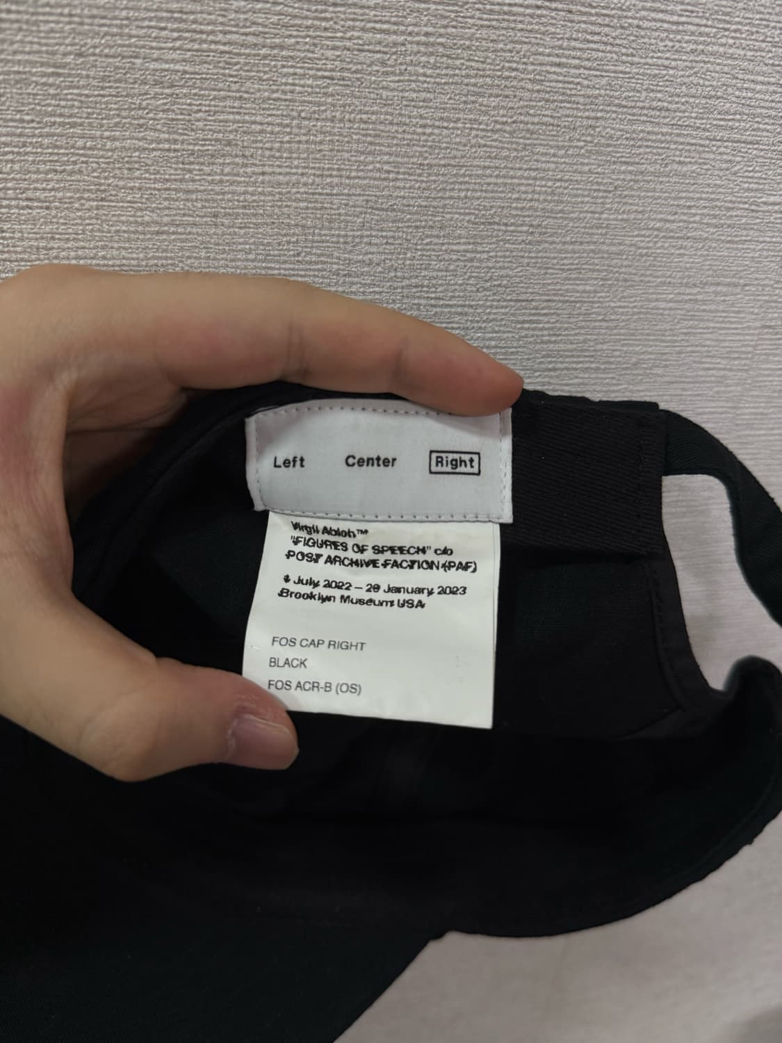 포스트아카이브팩션(파프) 오프화이트 캡 모자 버질아블로 블랙 상품이미지2
