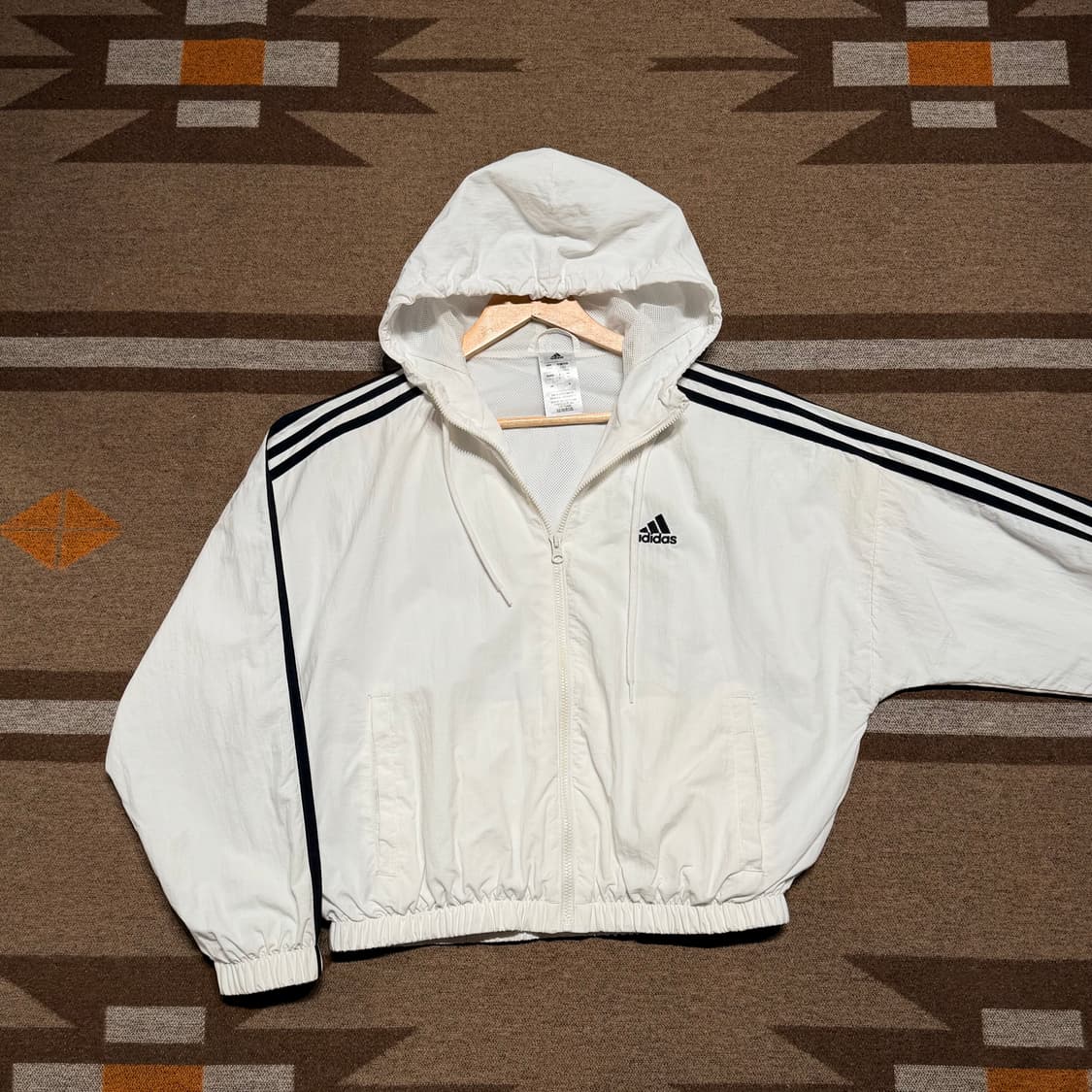 아디다스 여성 크롭 바람막이 L 화이트 상품이미지1