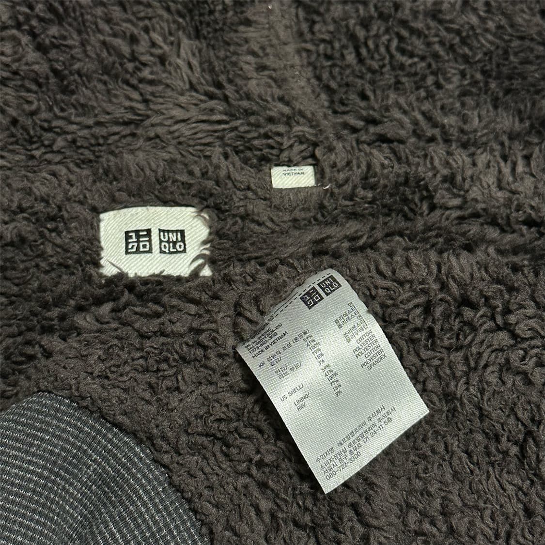 유니클로 쉐르파 후드집업 차콜 상품이미지4