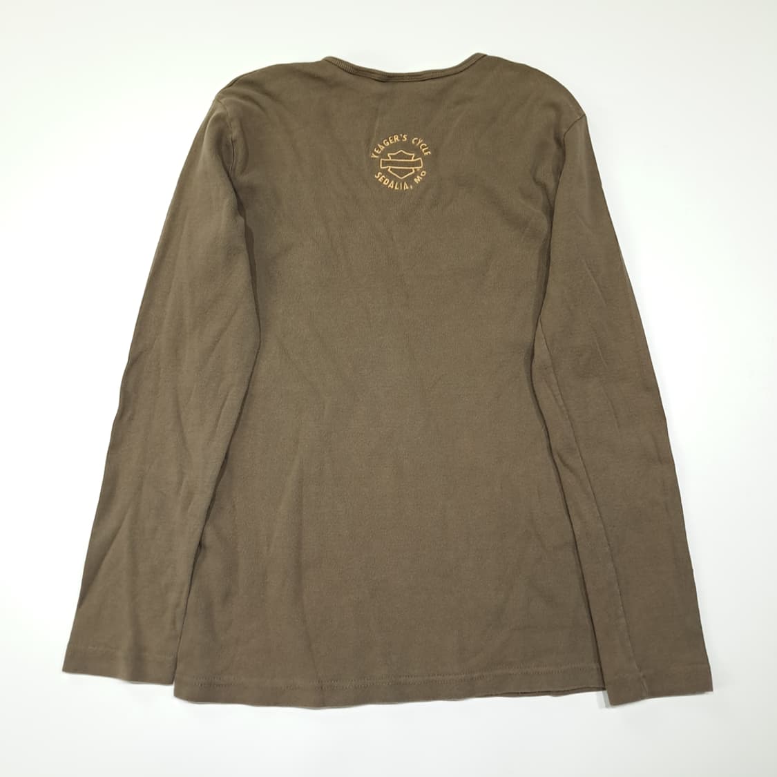 CL564 M 할리데이비슨 00s  미국판 브라운 브이넥 티셔츠 상품이미지5