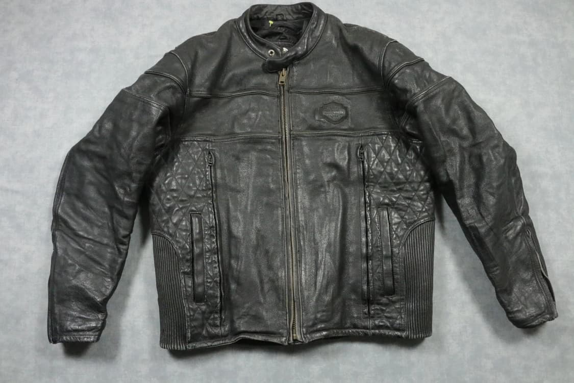 할리데이비슨 퀼티드 카페 라이더 가죽 자켓 상품이미지1