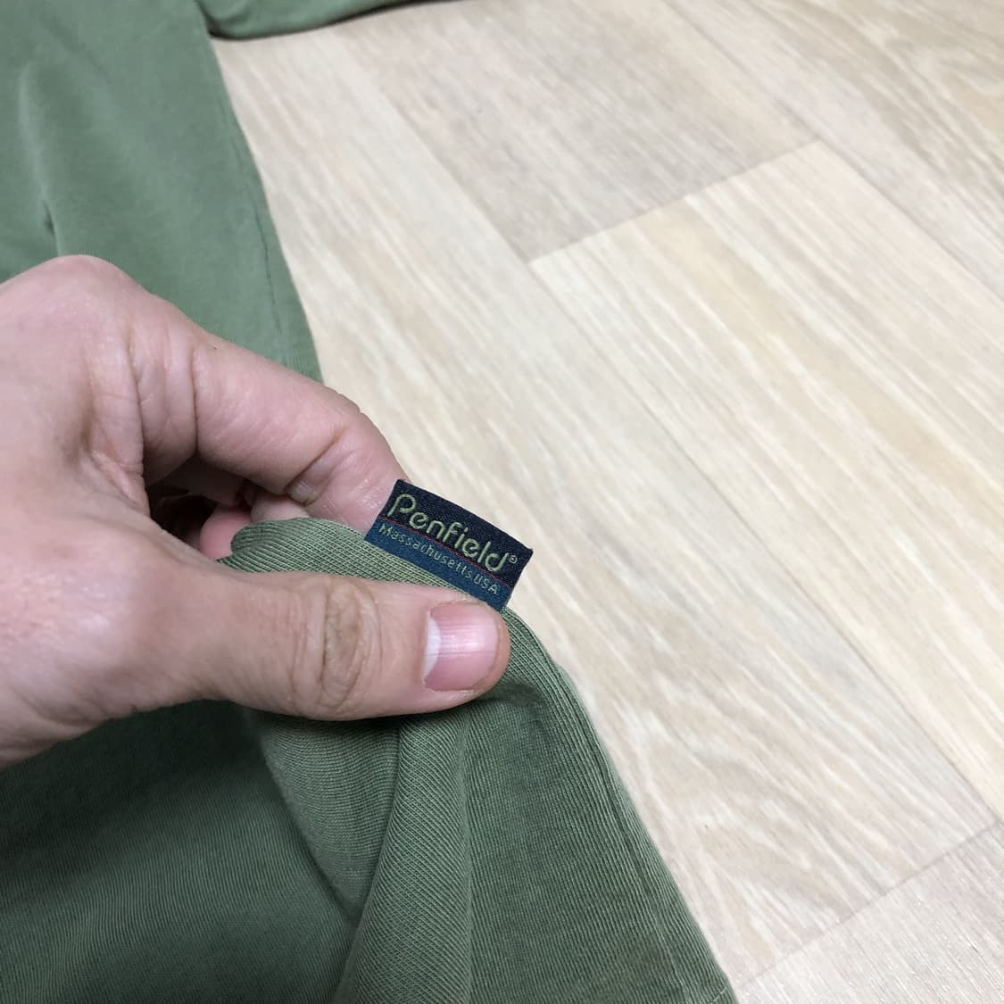 (L) 새상품 펜필드 PENFIELD 피그먼트 다이드 베이직 반팔 그린 상품이미지8