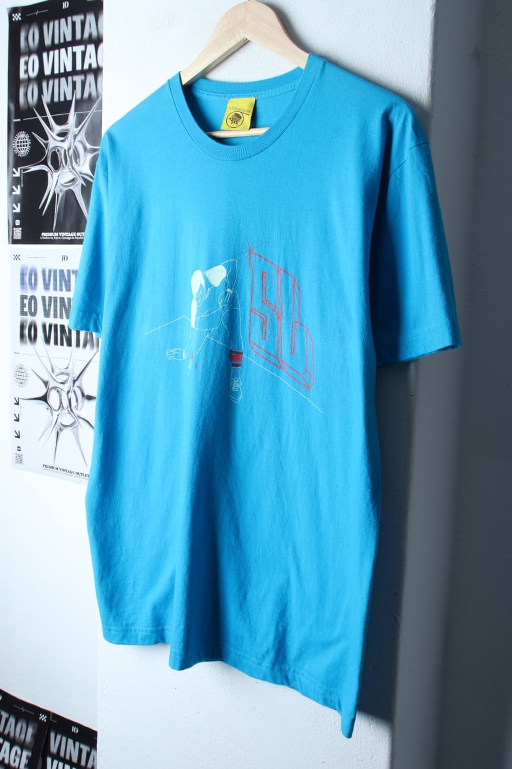 (L-XL) 브랜드빈티지 반팔 티셔츠 USA 프린팅 연블루-H30217 상품이미지1
