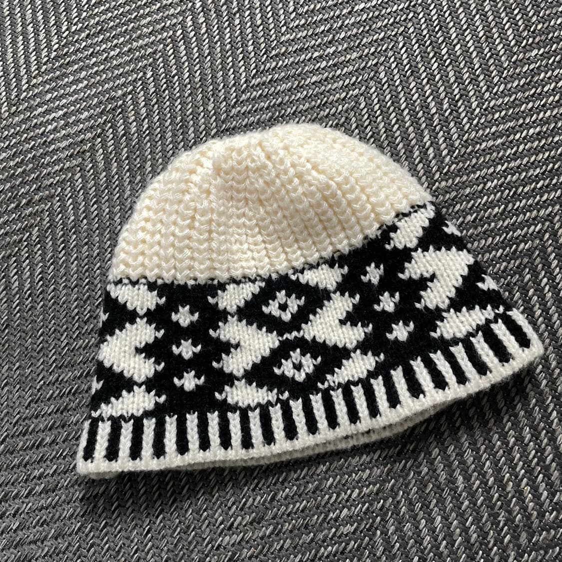 빈티지 노르딕 패던 니트 비니 y 4577 상품이미지1