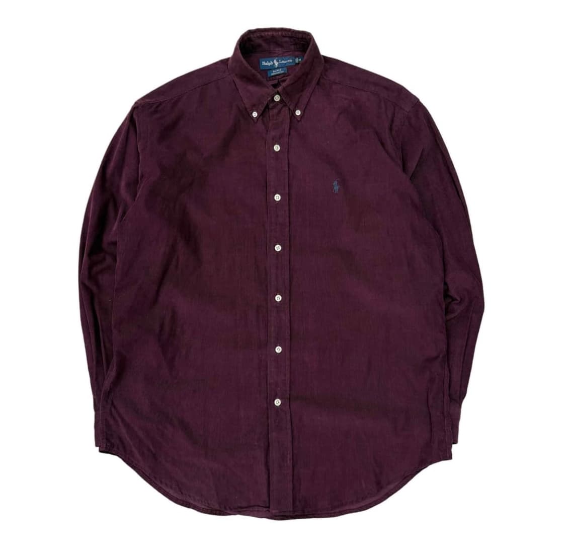 폴로 랄프로렌 버건디 코듀로이 맨즈라인 셔츠(M) 상품이미지1