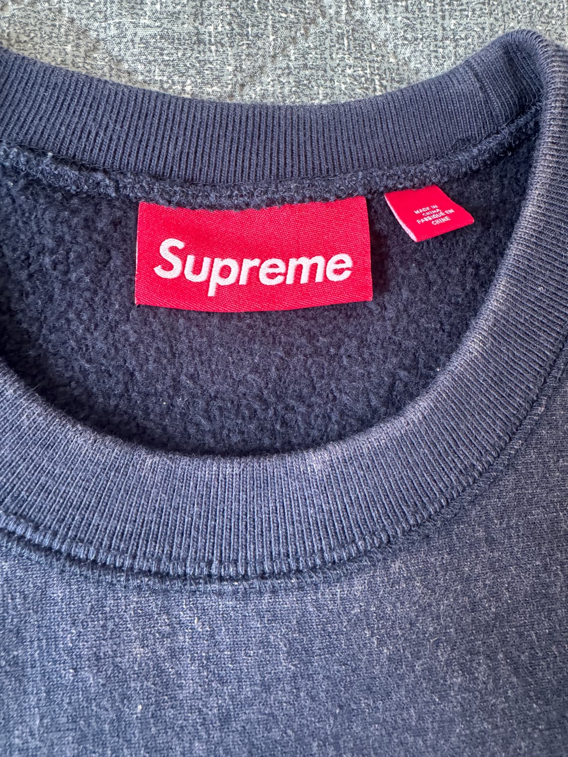 (S)슈프림 워시드 박스로고 크루넥 네이비 상품이미지3