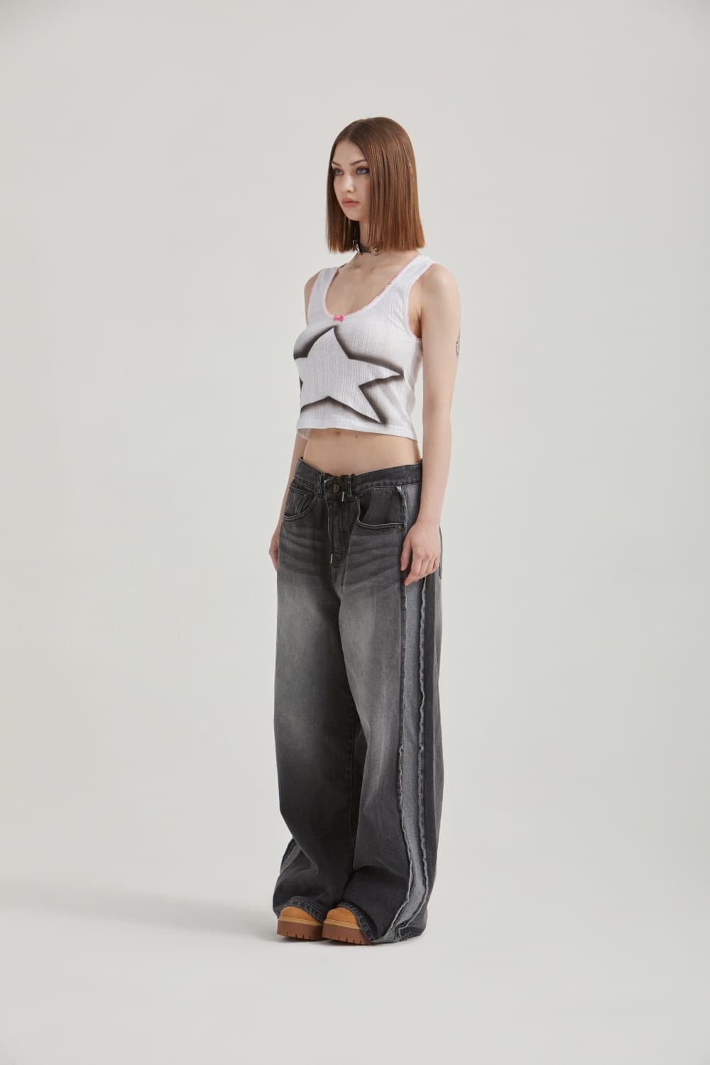 게이트리스 스페이스 와이드 흑청 데님 (남여공용) 상품이미지5