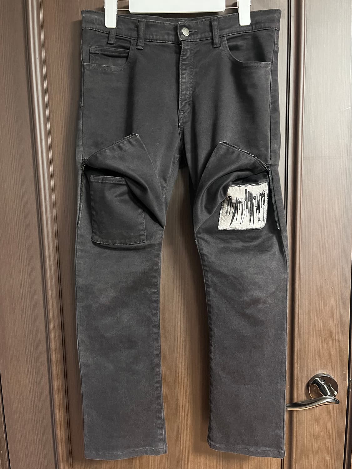 Zipper Multi-Pocket Tool Print Denim 상품이미지1