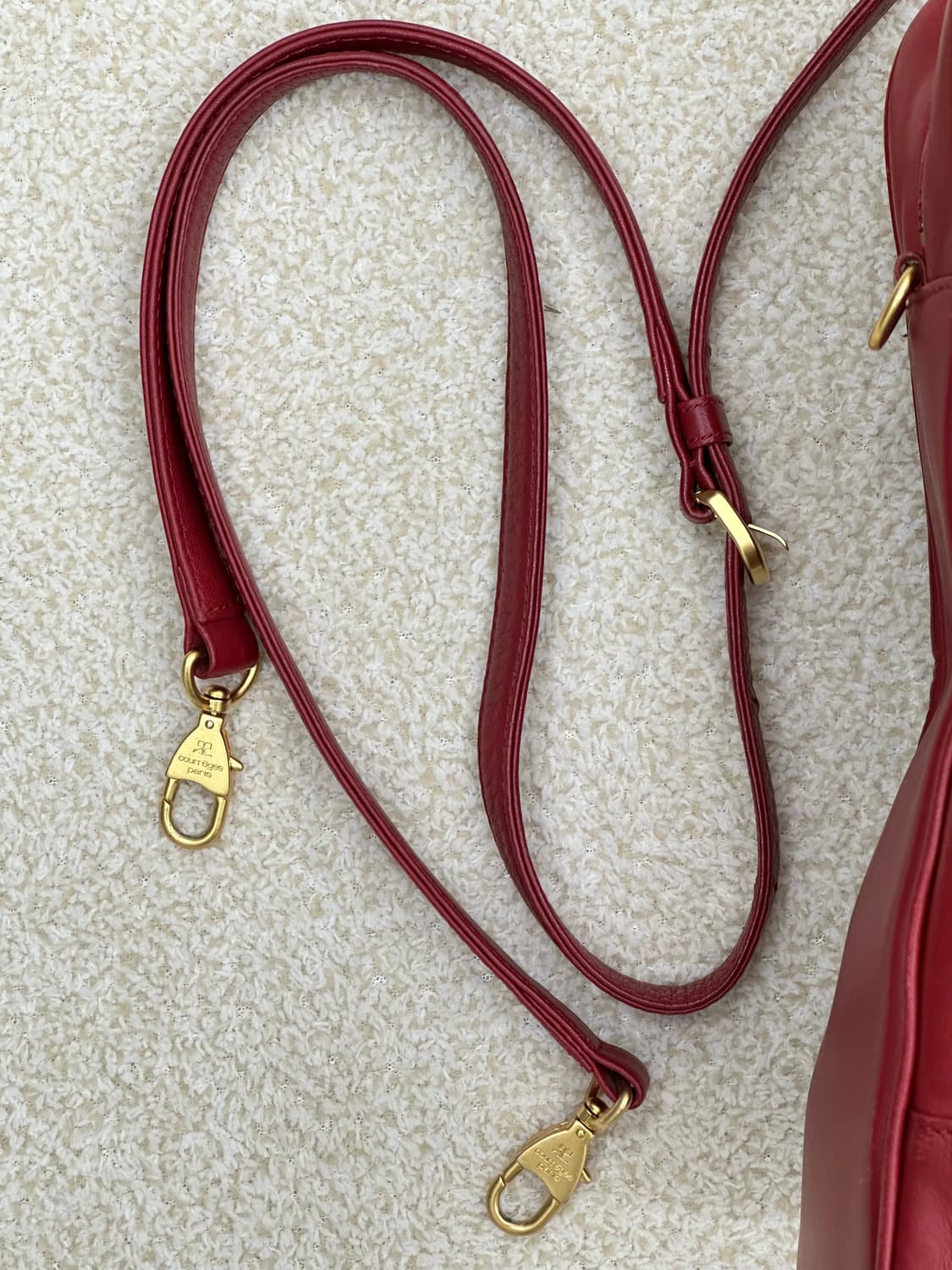 꾸레쥬 레드 핸드백 상품이미지10