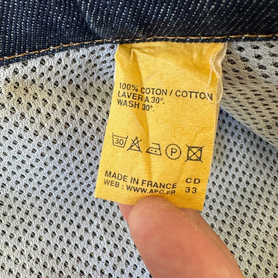 아페쎄 생지 데님 트러커 자켓 made in France (XS)  상품이미지8