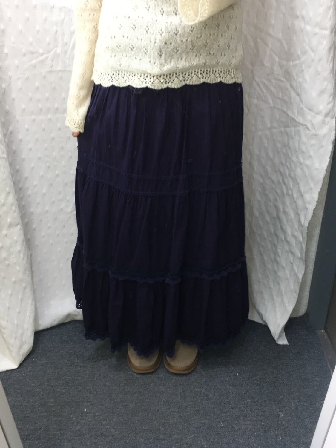 퍼플 크로쉐 롱 스커트 상품이미지4