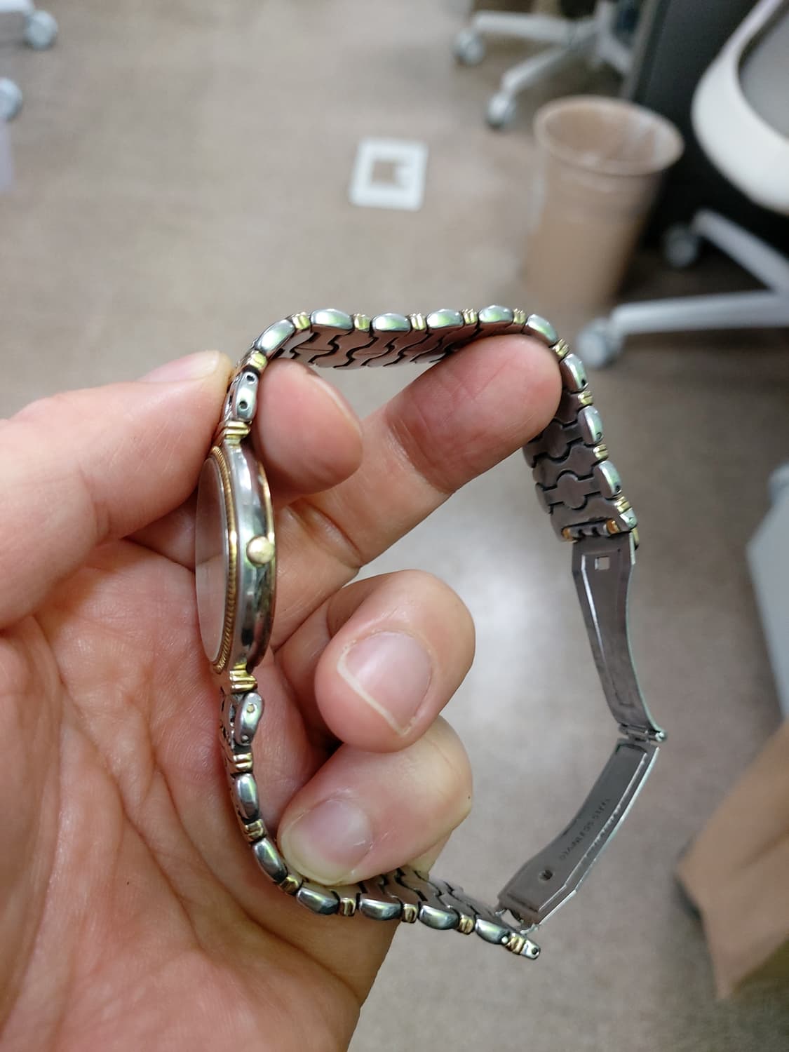 ENISE 쿼츠 남성시계 실버/골드 콤비 상품이미지2