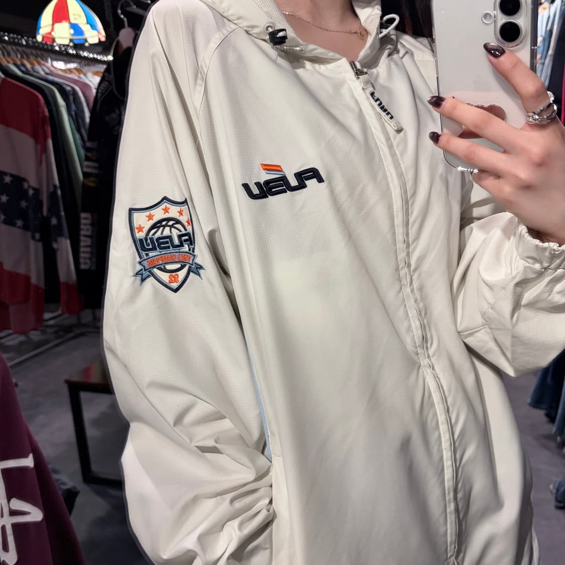 [IM] FUBU 후부 로고 후드 바람막이 화이트 상품이미지5