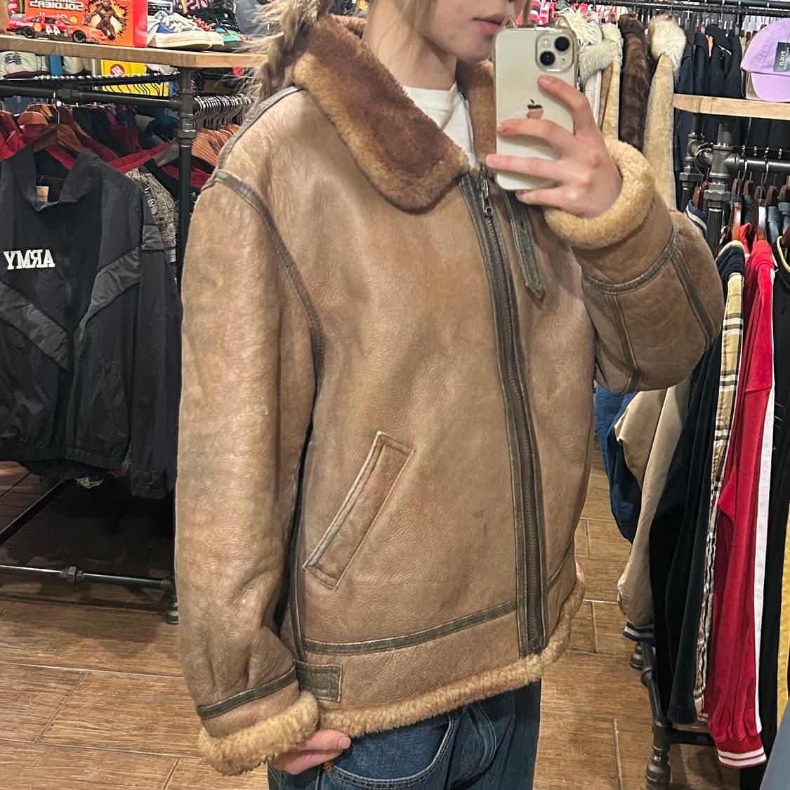 [HI] VTG 레더 자켓 캬라멜 상품이미지3