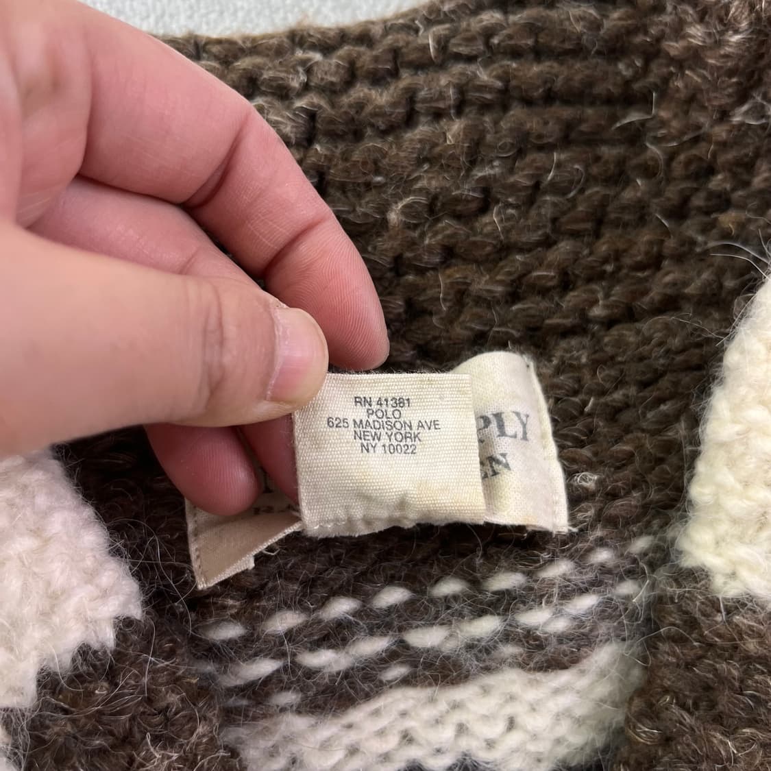 W 95 폴로 랄프로렌 데님엔서플라이 숄카라 코위찬 니트 집업 상품이미지3